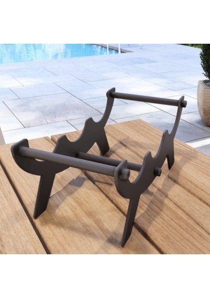 Şık Metal Eliptik Desenli Masa Üstü Şişe Standı