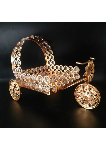 Aynalı Kristal Taşlı Sunum Servis Arabası, Şık ve Zarif Tasarım