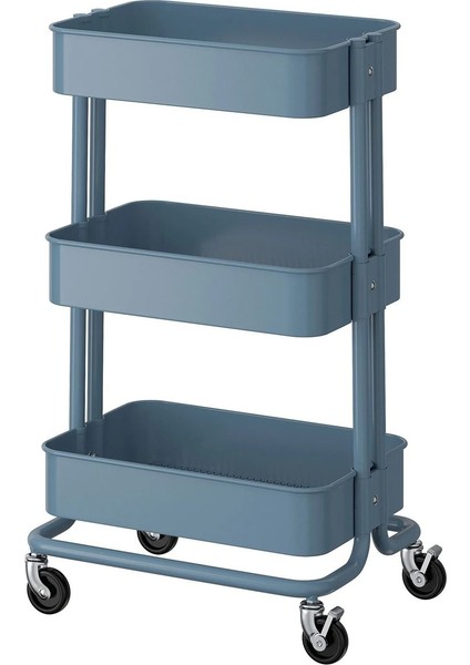 Gri-Mavi Servis Arabası, Kapaksız, 35X45X77 Cm, Şık ve Fonksiyonel Kullanım Sağlar fiyatları
