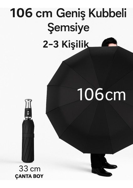 Tam Otomatik Şemsiye Roll Royce Model 10 Fiber Çift Telli Rüzgarda Kırılmaz Şemsiye