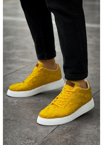 Vimini Bağcıklı Şık Günlük Erkek Spor Ayakkabı Sarı