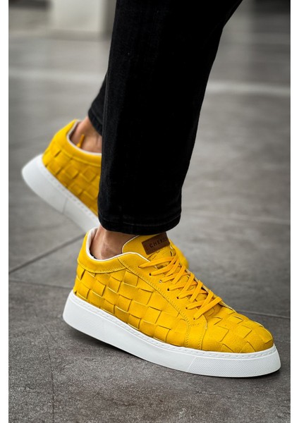 Vimini Bağcıklı Şık Günlük Erkek Spor Ayakkabı Sarı fiyatları