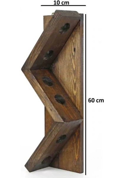 Ahşap Masif Dekoratif 6'lı Şaraplik, Duvara Monte Şişe Standı fiyatları
