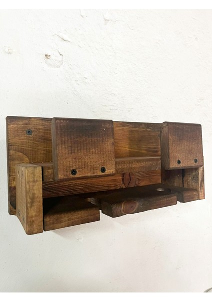 Masif Ahşap Duvar Askılığı, Ceviz Renk, Dekoratif ve Düzenleyici Tasarım modelleri