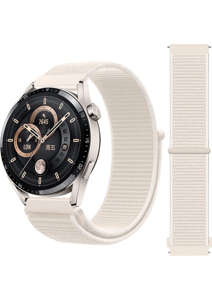 Huawei Watch Gt3 42MM ile Uyumlu Kordon Ayarlanabilir Hasır Örgü Cırtlı 20MM Spor Kayış