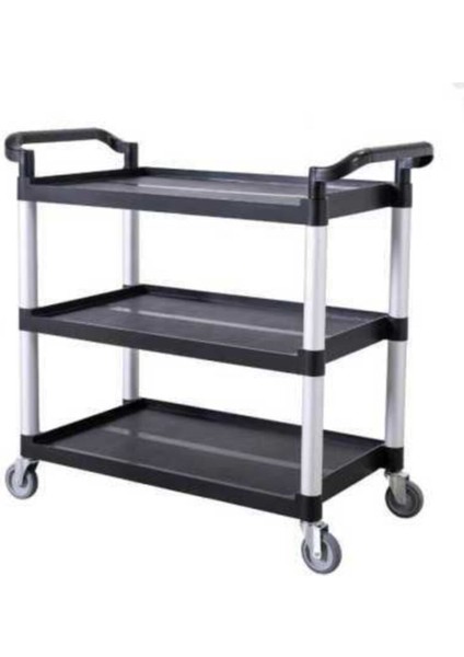 Şık Siyah Mutfak Servis Arabası, Kolay Kullanım ve Dayanıklı Tasarım