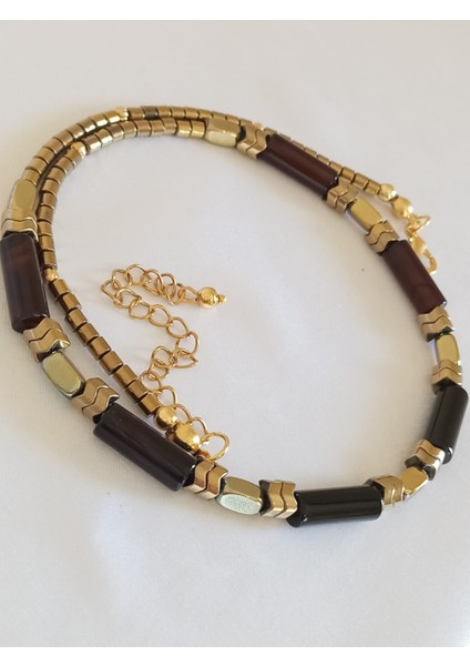 Asaletin Dokunuşu Akik ve Hematit Kolye