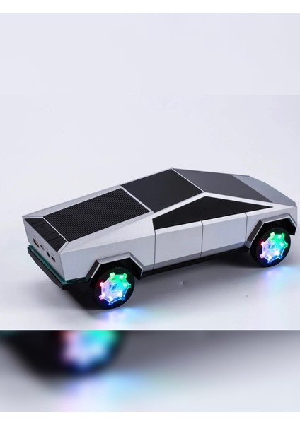 Tesla Cybertruck Tasarımlı Bluetooth Hoparlör Rgb Işık Tf USB Fm Aux Kablosuz Şarj Destekli fiyatları