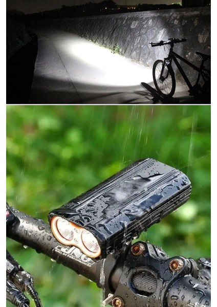 Şarj Göstergeli Uzun Menzil Su Geçirmez LED Bisiklet Feneri 1600 Lumen