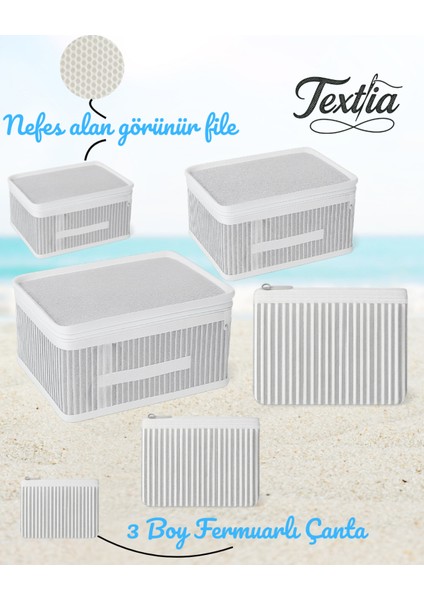 6'lı Bebek Bakım Çantası Hastane Çıkış Doğum Çantası - Çizgili modelleri