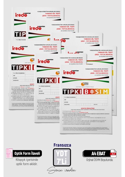 2026 Yks Ydt Almanca Ösym Çıkmış Soru Tıpkı Basım 7'li Deneme Paketi Optik Formlu fiyatları