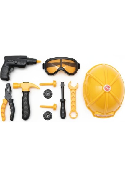 Meslek Setleri - Baretli Tamir Seti 11 Parça - Sarı (Lisinya)