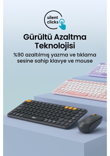 MK350 Creator Pro Sessiz 3 Kanallı Bluetooth + 2.4g Wireless Türkçe Q Klavye Mouse Seti fiyatları