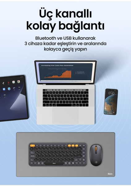 MK350 Creator Pro Sessiz 3 Kanallı Bluetooth + 2.4g Wireless Türkçe Q Klavye Mouse Seti modelleri