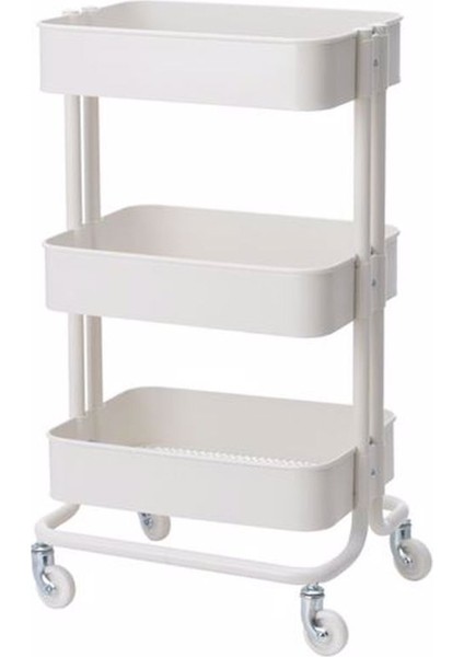 Beyaz Çok Amaçlı Servis Arabası, Şık ve Kullanışlı Ev ve Ofis Taşıma Aracı