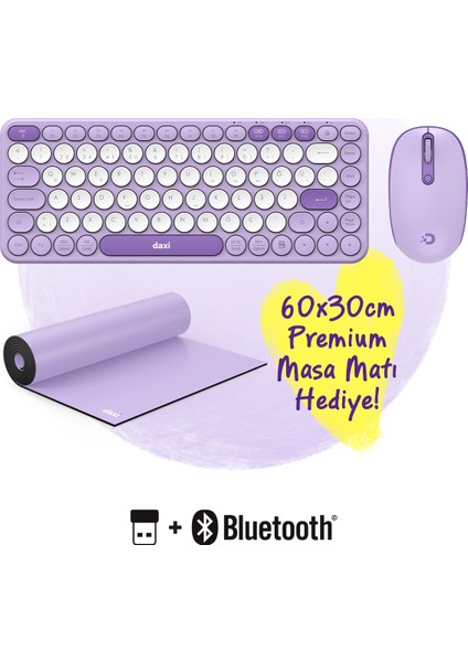 MK350 Creator Pro Sessiz 3 Kanallı Bluetooth + 2.4g Wireless Türkçe Q Klavye Mouse Seti