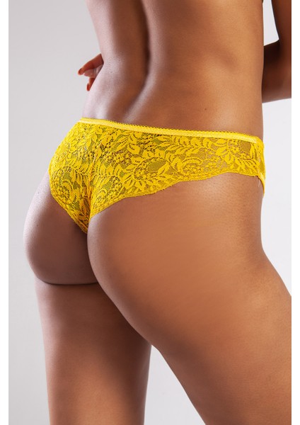 Gcolors Brazillian Külot, Kadın Dantelli Sarı Brezilyan Külot fırsatları