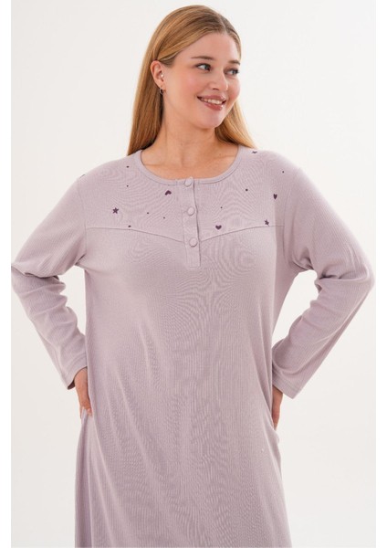 Mecit 6310 Lila %100 Pamuk Büyük Beden Kadın Gecelik fiyatları