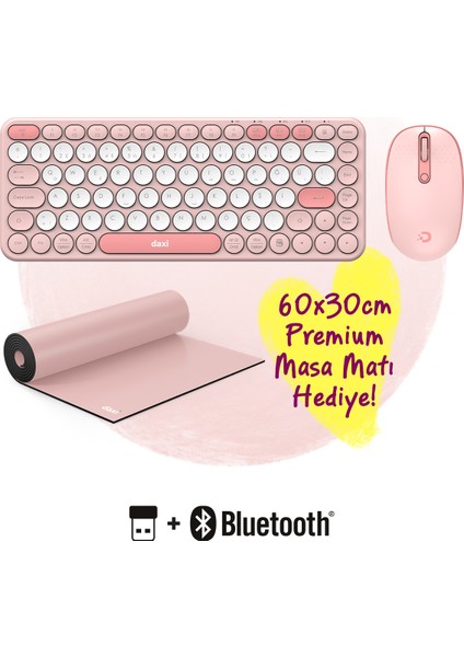 MK350 Creator Pro Sessiz 3 Kanallı Bluetooth + 2.4g Wireless Türkçe Q Klavye Mouse Seti