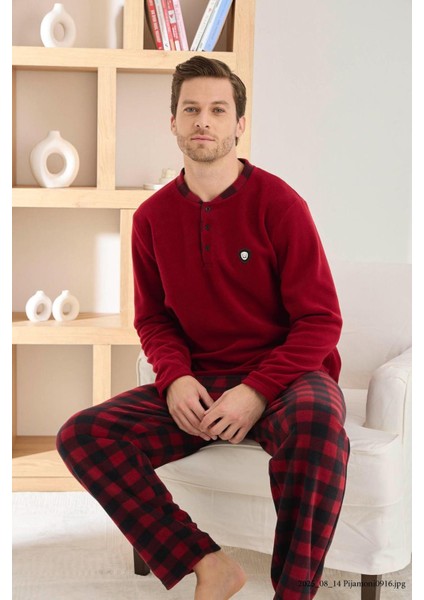 Erkek Düğme Yaka Kışlık Polar Pijama Takımı 6100/11,1 - 1 Adet