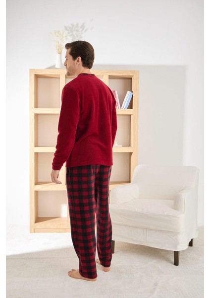 Erkek Düğme Yaka Kışlık Polar Pijama Takımı 6100/11,1 - 1 Adet fırsatları