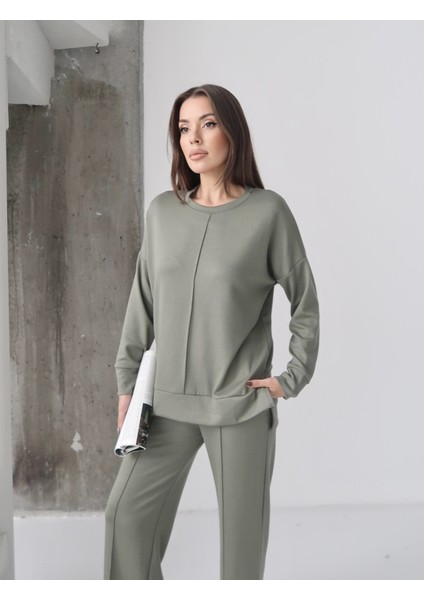 Kadın Talia Modal Ön Çımalı Yan Yırtmaçlı Alt-Üst Takım
