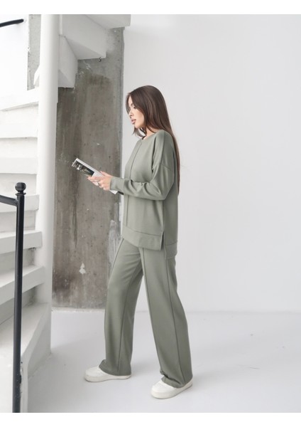 Kadın Talia Modal Ön Çımalı Yan Yırtmaçlı Alt-Üst Takım fırsatları