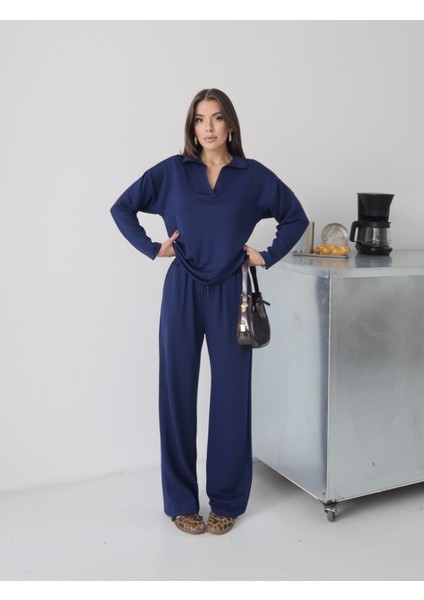 Kadın Lora Modal Polo Yaka Alt-Üst Takım