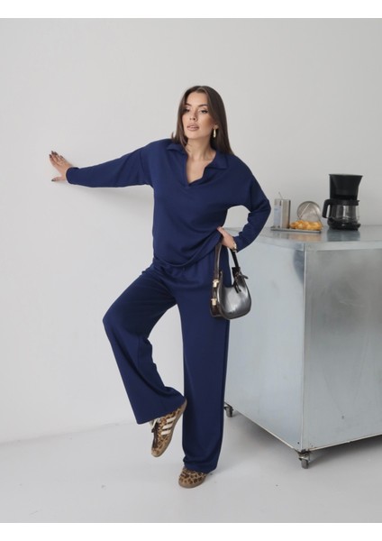 Kadın Lora Modal Polo Yaka Alt-Üst Takım