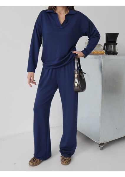 Kadın Lora Modal Polo Yaka Alt-Üst Takım