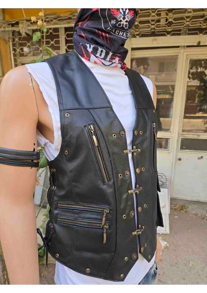 Hakiki Deri Motorcu Chopper Deri Yelek modelleri