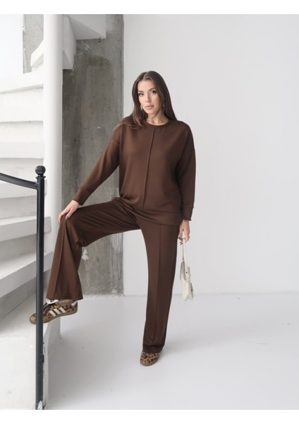 Kadın Talia Modal Ön Çımalı Yan Yırtmaçlı Alt-Üst Takım