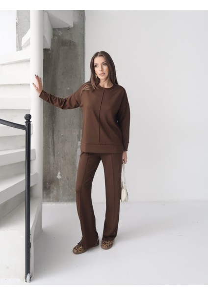 Kadın Talia Modal Ön Çımalı Yan Yırtmaçlı Alt-Üst Takım