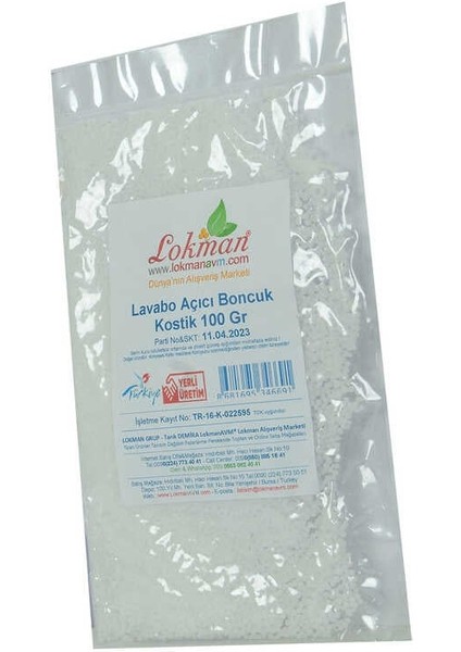 Lavabo Açıcı Boncuk Kostik 100 gr Paket modelleri