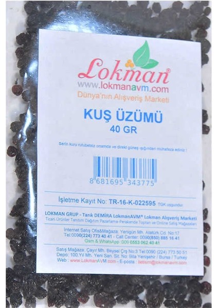 Kuş Üzümü Doğal 40 gr Paket fiyatları