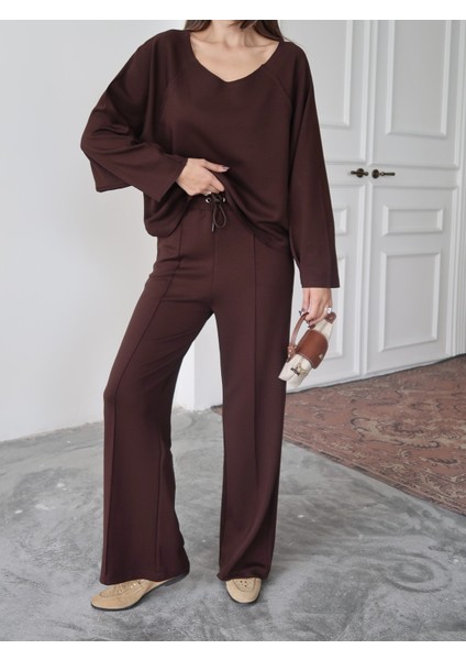 Kadın Elora Modal Pis Dikiş Detaylı Alt-Üst Takım