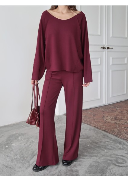 Kadın Elora Modal Pis Dikiş Detaylı Alt-Üst Takım