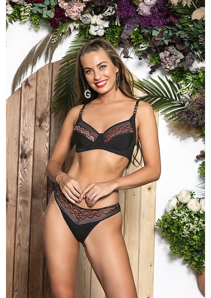 Lesca Toparlayıcı Minimizer Sütyen, Slip Külot Takım Siyah (BRF31901)