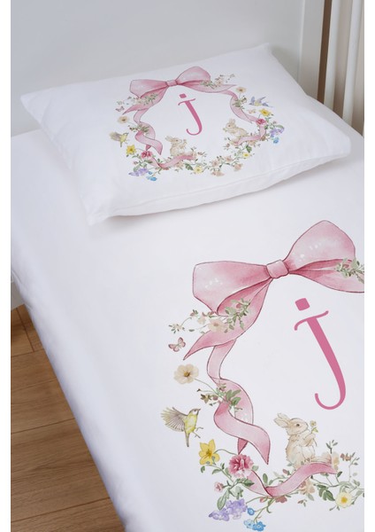 Organik Bebek Boy Lastikli Çarşaf Seti - Floral Serisi - I Harfi fiyatları