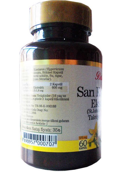 Sarı Kantaron Ekstraktı 60 Kapsül fiyatları