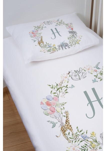 Organik Bebek Boy Lastikli Çarşaf Seti - Safari Serisi - H Harfi fiyatları