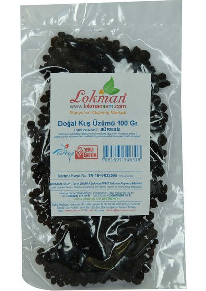 Kuş Üzümü Doğal 100 gr Paket fiyatları