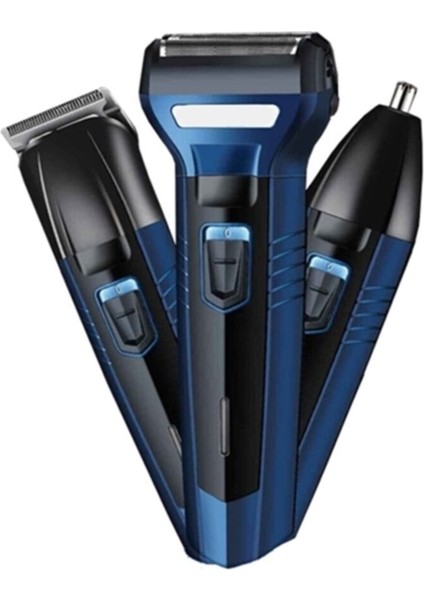 Çok Renkli 3'ü Bir Arada Saç, Sakal ve Burun Tıraş Seti Erkek Bakım Ürünleri