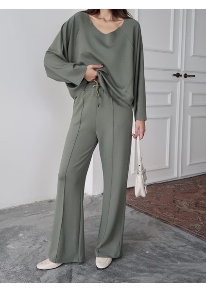 Kadın Elora Modal Pis Dikiş Detaylı Alt-Üst Takım