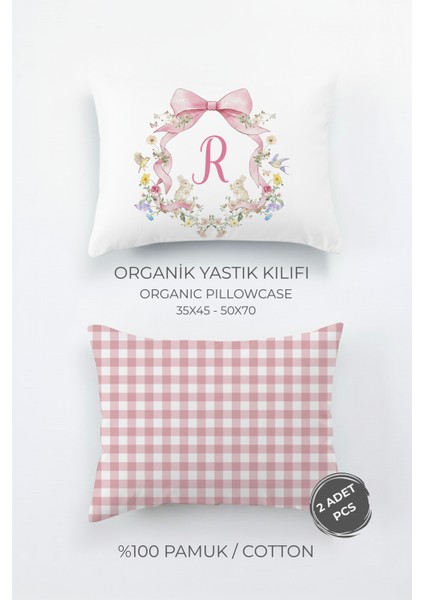 Organik 2’li Yastık Kılıfı Floral Serisi (35X45) – R Harfi modelleri