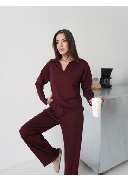 Kadın Lora Modal Polo Yaka Alt-Üst Takım indirimleri