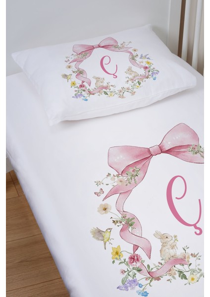 Organik Bebek Boy Lastikli Çarşaf Seti - Floral Serisi - Ç Harfi fiyatları