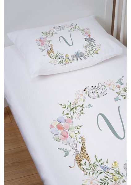 Organik Bebek Boy Lastikli Çarşaf Seti - Safari Serisi - V Harfi fiyatları