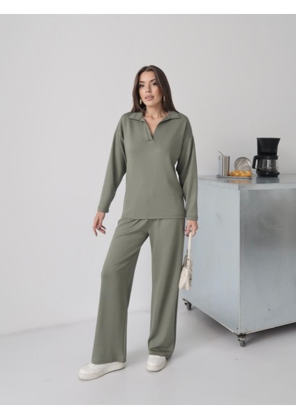 Kadın Lora Modal Polo Yaka Alt-Üst Takım modelleri