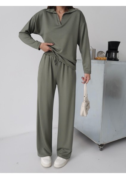 Kadın Lora Modal Polo Yaka Alt-Üst Takım fırsatları